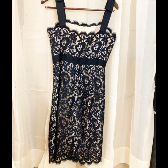 Milly Black Lace Dres Size: 6 - Picture 4 of 8